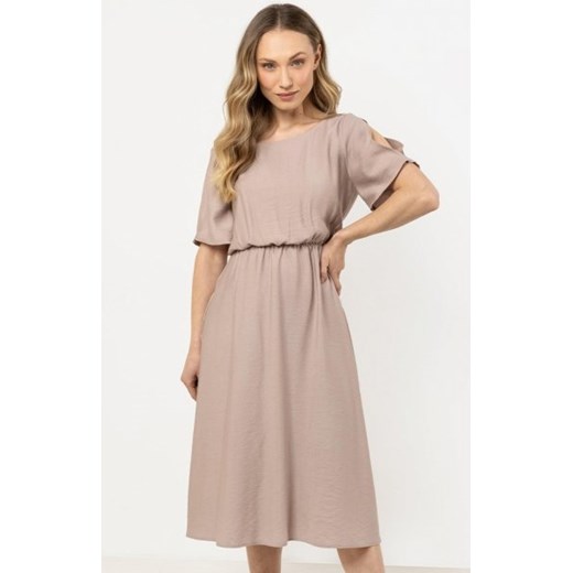 Awama A716 sukienka midi z krótkimi rękawami kaszmirowa ze sklepu intimiti.pl w kategorii Sukienki - zdjęcie 187891323