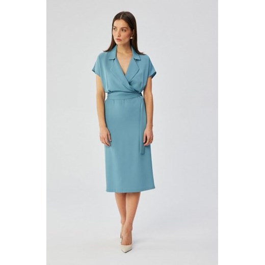 Stylove S363 sukienka midi z kołnierzem niebieska ze sklepu intimiti.pl w kategorii Sukienki - zdjęcie 187891762