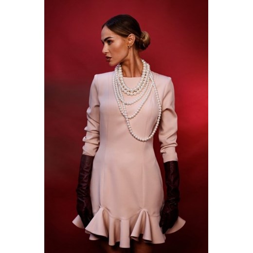 Moe sukienka z falbankami beżowa M880 ze sklepu intimiti.pl w kategorii Sukienki - zdjęcie 187891840