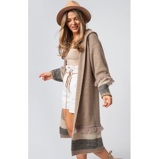 Lori oversizowy kardigan z kapturem mocca ze sklepu intimiti.pl w kategorii Swetry damskie - zdjęcie 187891864