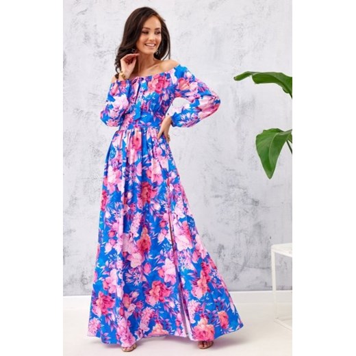 Kolorowa długa sukienka hiszpanka 0362/L50 ze sklepu intimiti.pl w kategorii Sukienki - zdjęcie 187891993