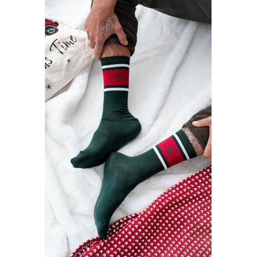 Milena 1290-040 Prążek z Choinką świąteczne skarpety męskie ze sklepu intimiti.pl w kategorii Skarpetki męskie - zdjęcie 187892003
