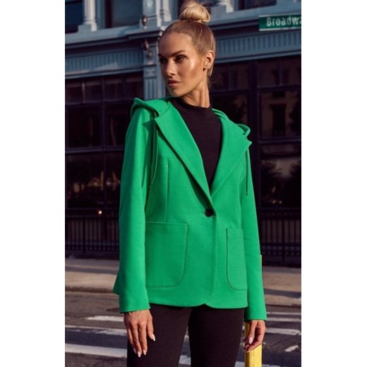 Moe sportowy żakiet damski z kapturem zielony M691 ze sklepu intimiti.pl w kategorii Marynarki damskie - zdjęcie 187892443