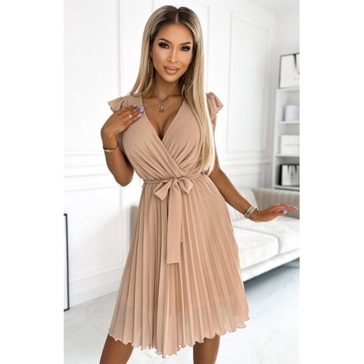 Numoco 374-5 POLINA plisowana sukienka z dekoltem i falbankami ze sklepu intimiti.pl w kategorii Sukienki - zdjęcie 187892493