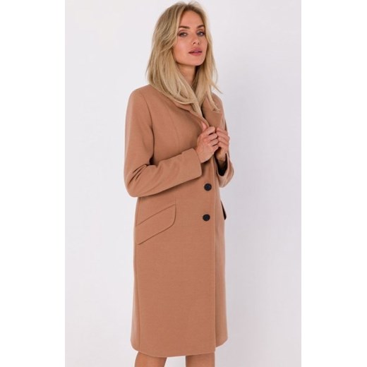 Moe M758 płaszcz flauszowy karmelowy ze sklepu intimiti.pl w kategorii Płaszcze damskie - zdjęcie 187892721