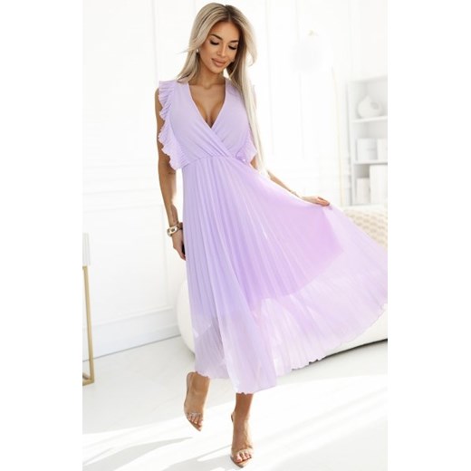 Numoco 315-7 EMILY plisowana sukienka z falbankami i dekoltem ze sklepu intimiti.pl w kategorii Sukienki - zdjęcie 187893054