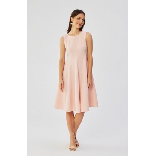 Stylove S358 sukienka rozkloszowana bez rękawów pudrowa ze sklepu intimiti.pl w kategorii Sukienki - zdjęcie 187893644