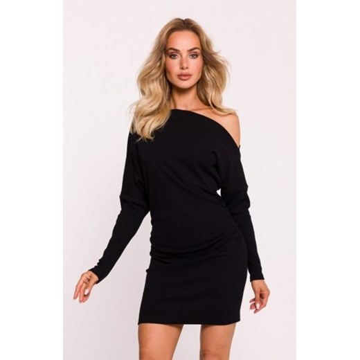 Moe prążkowana sukienka mini czarna M818 ze sklepu intimiti.pl w kategorii Sukienki - zdjęcie 187893970