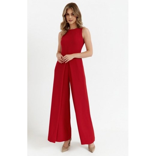 Makover kombinezon z szerokimi nogawkami czerwony K184 ze sklepu intimiti.pl w kategorii Kombinezony damskie - zdjęcie 187894583