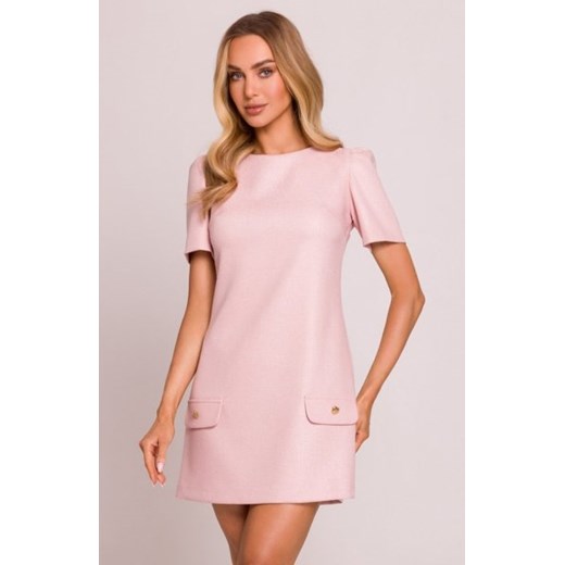 Moe mini sukienka trapezowa brzoskwiniowa M855 ze sklepu intimiti.pl w kategorii Sukienki - zdjęcie 187894690