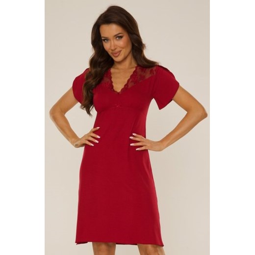 De Lafense Lilian 754 bordowa koszula damska ze sklepu intimiti.pl w kategorii Koszule nocne - zdjęcie 187894703