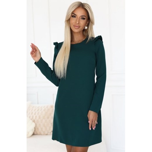 Numoco 264-2 NELL elegancka trapezowa sukienka z falbankami na ramionach ze sklepu intimiti.pl w kategorii Sukienki - zdjęcie 187894832