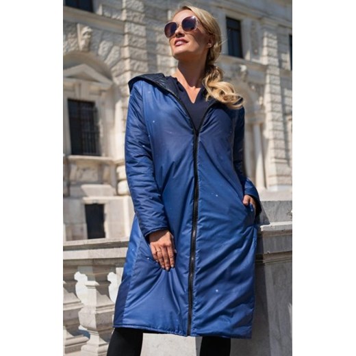 Awama A685 dwustronny płaszcz z kapturem ze sklepu intimiti.pl w kategorii Płaszcze damskie - zdjęcie 187895014
