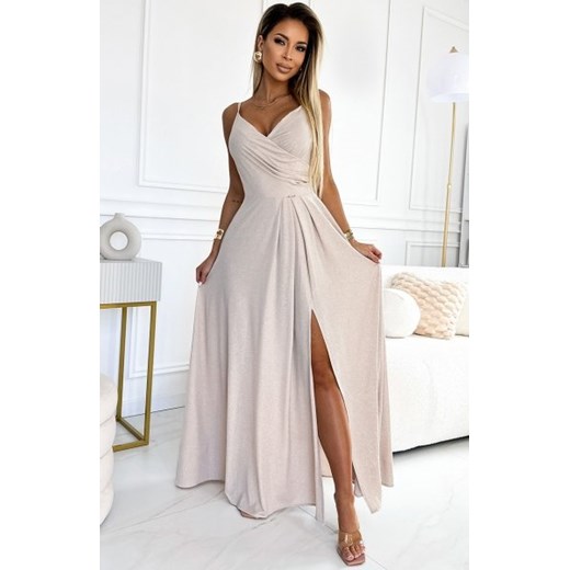 Numoco 299-15 CHIARA elegancka maxi długa suknia na ramiączkach ze sklepu intimiti.pl w kategorii Sukienki - zdjęcie 187895231