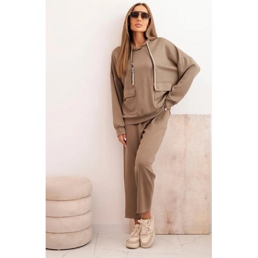 Dresowy komplet damski masełko bluza z kapturem i spodniami ze sklepu intimiti.pl w kategorii Dresy damskie - zdjęcie 187895492