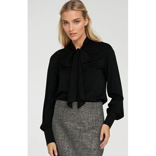Nife wiskozowa bluzka z szarfą czarna ze sklepu intimiti.pl w kategorii Bluzki damskie - zdjęcie 187895771