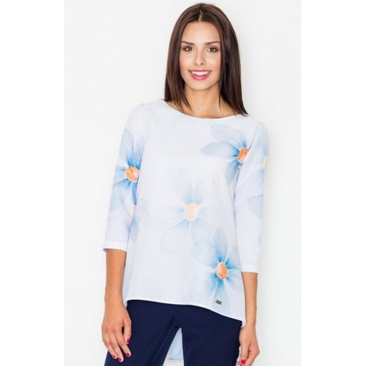 Figl M505 bluzka niebieskie kwiaty ze sklepu intimiti.pl w kategorii Bluzki damskie - zdjęcie 187895790