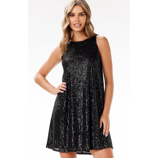 Awama A691 cekinowa mini sukienka czarna ze sklepu intimiti.pl w kategorii Sukienki - zdjęcie 187895813