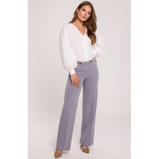 Spodnie z prostymi nogawkami szare K114 ze sklepu intimiti.pl w kategorii Spodnie damskie - zdjęcie 187895911
