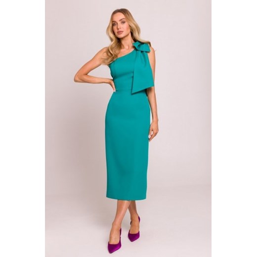 Moe sukienka na jedno ramię turkusowa M847 ze sklepu intimiti.pl w kategorii Sukienki - zdjęcie 187895924