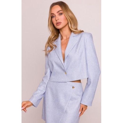 Moe krótka marynarka damska błękitna M853 ze sklepu intimiti.pl w kategorii Marynarki damskie - zdjęcie 187896073