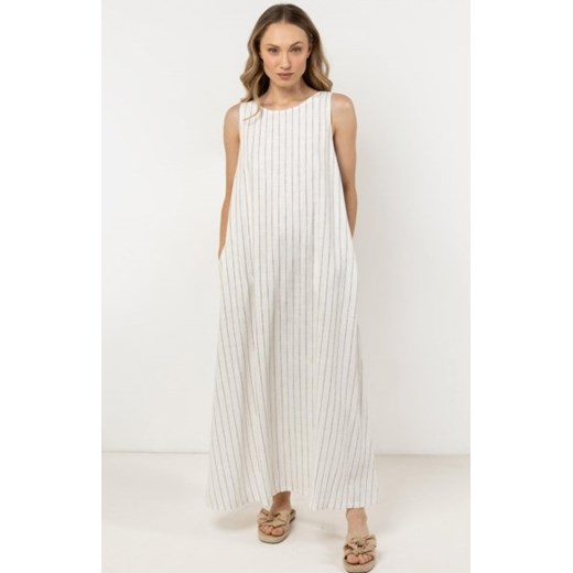 Awama A729 lniana sukienka maxi w prążki ze sklepu intimiti.pl w kategorii Sukienki - zdjęcie 187896521