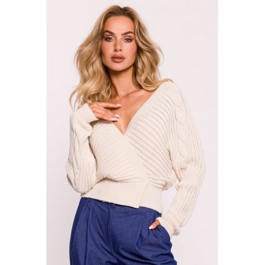 Moe krótki sweterek ecru M809 ze sklepu intimiti.pl w kategorii Swetry damskie - zdjęcie 187896632