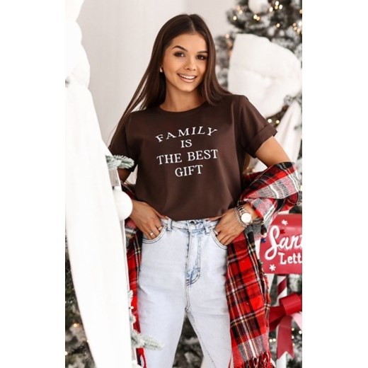Świąteczny t-shirt damski Family ze sklepu intimiti.pl w kategorii Bluzki damskie - zdjęcie 187897173