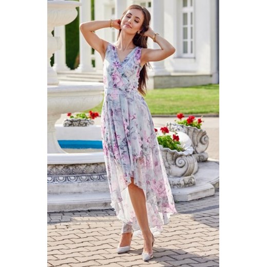 Roco sukienka z asymetrycznym przodem w kwiaty 401 34D ze sklepu intimiti.pl w kategorii Sukienki - zdjęcie 187897503