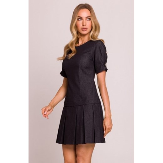 Moe sukienka z plisowanym dołem grafitowa M842 ze sklepu intimiti.pl w kategorii Sukienki - zdjęcie 187897714