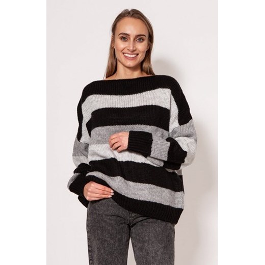 MKM SWE299 obszerny sweter damski czarny ze sklepu intimiti.pl w kategorii Swetry damskie - zdjęcie 187897983