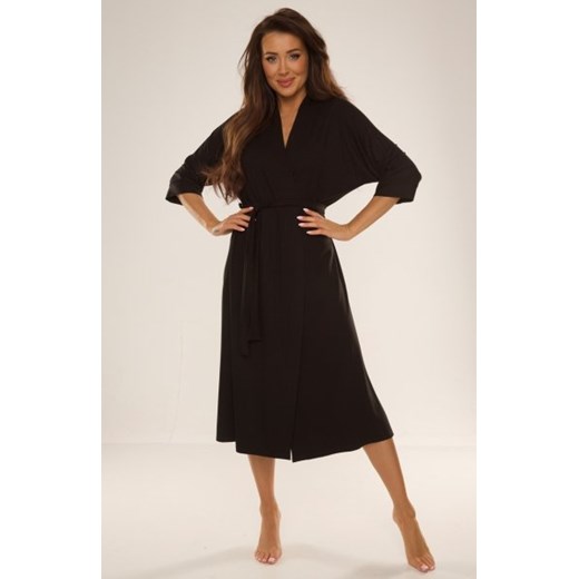 De Lafense Visa 942 szlafrok damski czarny ze sklepu intimiti.pl w kategorii Szlafroki damskie - zdjęcie 187898093