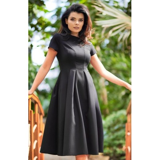 Awama A569 sukienka midi z zakładkami czarna ze sklepu intimiti.pl w kategorii Sukienki - zdjęcie 187898113