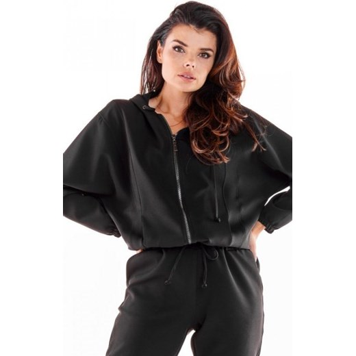 Awama A590 czarna bluza z kapturem ze sklepu intimiti.pl w kategorii Bluzy damskie - zdjęcie 187898160