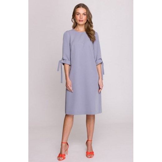 Stylove S393 sukienka z wiązanymi rękawami szara ze sklepu intimiti.pl w kategorii Sukienki - zdjęcie 187898582