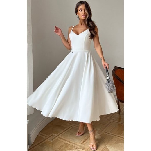 Efektowna rozkloszowana sukienka midi 244-04 ze sklepu intimiti.pl w kategorii Sukienki - zdjęcie 187898821