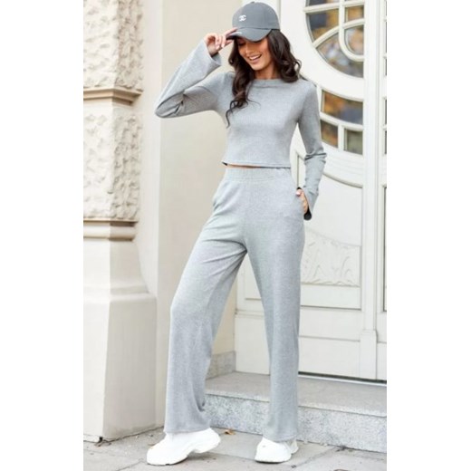 Roco Hanne spodnie z prążkowej dzianiny szare ze sklepu intimiti.pl w kategorii Spodnie damskie - zdjęcie 187898950