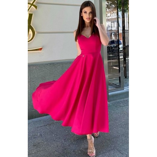 Efektowna rozkloszowana sukienka midi 244-07 ze sklepu intimiti.pl w kategorii Sukienki - zdjęcie 187899134