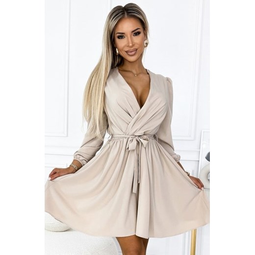 Numoco 339-4 BINDY kobieca sukienka z dekoltem i paskiem ze sklepu intimiti.pl w kategorii Sukienki - zdjęcie 187899312