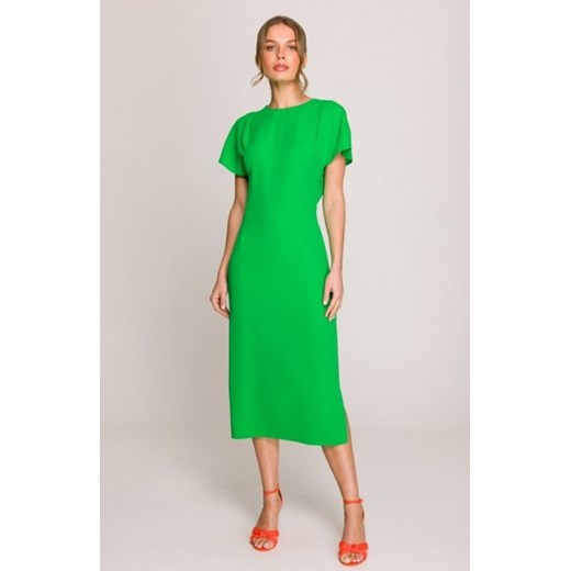 Stylove S398 sukienka z dekoltem z tyłu i rozcięciem zielona ze sklepu intimiti.pl w kategorii Sukienki - zdjęcie 187899492