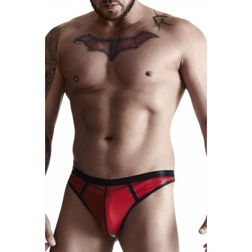 Stringi męskie wetlook czerwone BRI015 ze sklepu intimiti.pl w kategorii Majtki męskie - zdjęcie 187899961