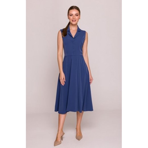 Stylove S409 sukienka z rozpinanym dekoltem niebieska ze sklepu intimiti.pl w kategorii Sukienki - zdjęcie 187900110