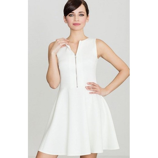 *Katrus K098 sukienka rozkloszowana ecru ze sklepu intimiti.pl w kategorii Sukienki - zdjęcie 187900321