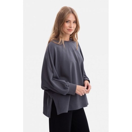 Bewear B306 bluza oversize z rozcięciami stalowa ze sklepu intimiti.pl w kategorii Bluzy damskie - zdjęcie 187900970