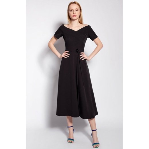 Sukienka trapezowa midi czarna SUK181 ze sklepu intimiti.pl w kategorii Sukienki - zdjęcie 187901052