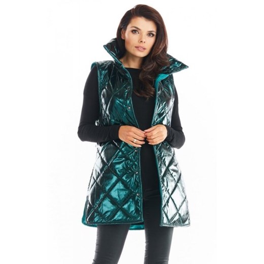 Damska kamizelka bezrękawnik zielony A383 ze sklepu intimiti.pl w kategorii Kamizelki damskie - zdjęcie 187901331