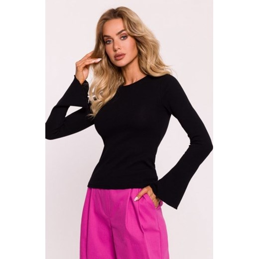 Moe bluzka z poszerzonymi rękawami czarna M806 ze sklepu intimiti.pl w kategorii Bluzki damskie - zdjęcie 187901392