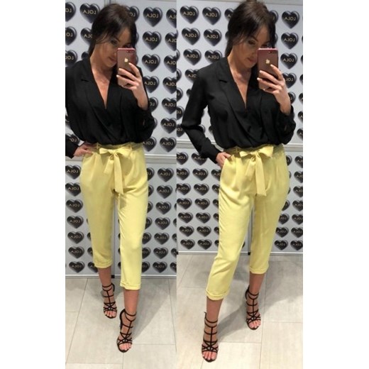 Eleganckie spodnie żółte 7/8 ze sklepu intimiti.pl w kategorii Spodnie damskie - zdjęcie 187901781