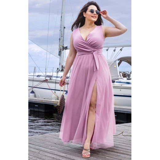 Elegancka sukienka szyfonowa maxi plus size 248-20 ze sklepu intimiti.pl w kategorii Sukienki - zdjęcie 187901841