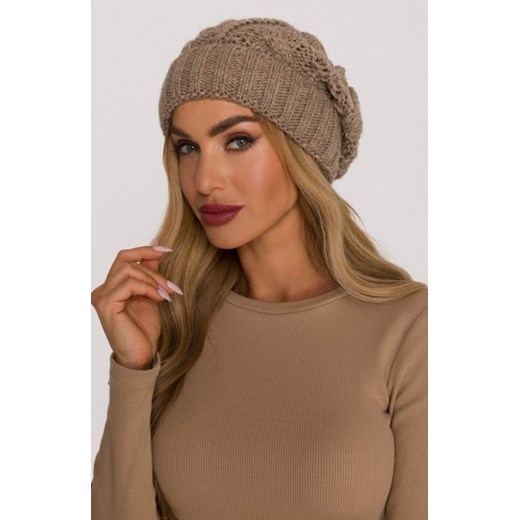 Moe czapka damska splot warkocz beżowa M897 ze sklepu intimiti.pl w kategorii Czapki zimowe damskie - zdjęcie 187901873